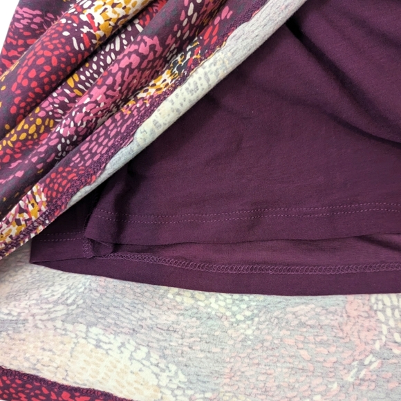 Garnet Hill Stretch Knit Dress V Neck Womens 12 Burgundy Purple Short Sleeve - Picture 10 of 13